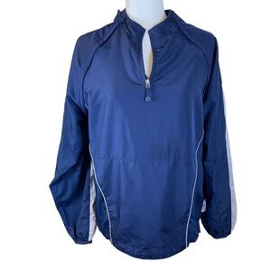 Majestic Cool Base XS Quarter Zip Warm Up Windbreaker Jacket Removable Sleeves